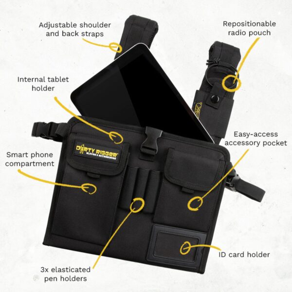 Dirty Rigger Chest Mate Pro Hands-Free Tablet Chest Rig