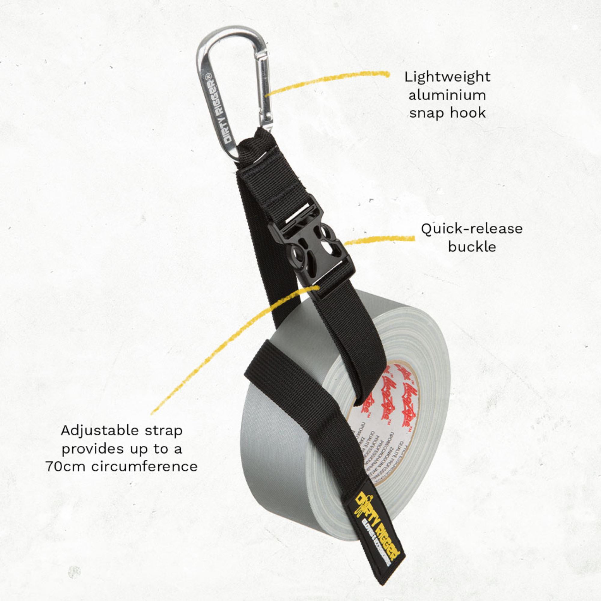 Dirty Rigger Gaffer Tape Holder (Mag Tape Leash)