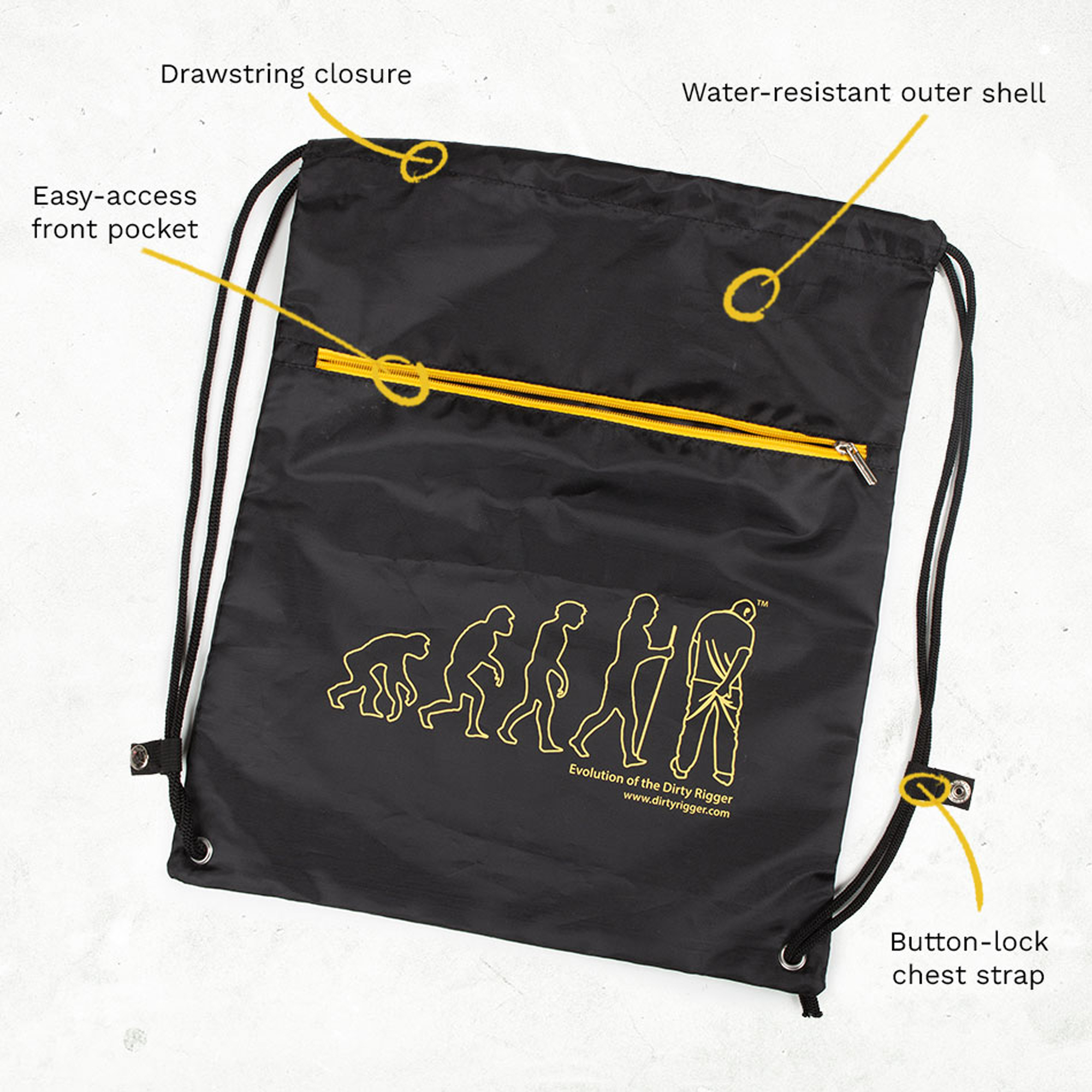 Dirty Rigger Evolution Drawstring Bag