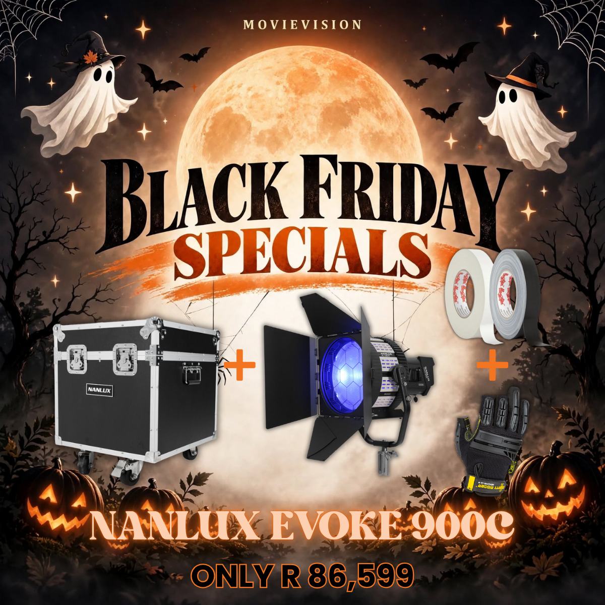Nanlux Evoke 900C with Fresnel Lens & Flight Case + FREE Gaffer Tape & Gloves