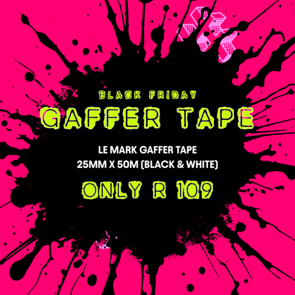 Le Mark MagTape Matt 500 Gaffer Tape 25mm x 50m (Black & White)